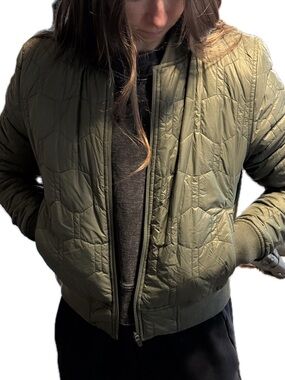 Born Primitive Olive Quilted Bomber Jacket